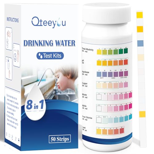Lead Water Test Kit 2026 Upgraded 8 in 1 Home Drinking Water Testing Kits 50pcs, House Tap and Well Water Hardness Tester, Lead Test Strips for Alkalinity, pH, Copper, Nitrite&Chlorine