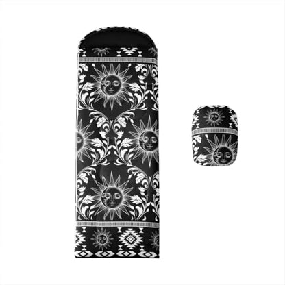 Erosebridal Longhorn Cow Skull Gothic Witchy Damask Sleeping Bag for Kids Camping Blanket for Hiking Travel Hunting Sleep Bag - color: Black and White Sun and Moon