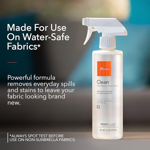Sunbrella Clean Multi-Purpose Fabric Cleaner | Non-PFAS | 16 Fl Oz | All-in-One Solution for Water-Safe Upholstery and Vinyl; Lifts Everyday Stains and Spills - size: 16 Fl Oz (Pack of 1)