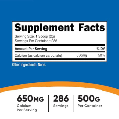 Nutricost Calcium Carbonate Powder 500 Grams (Pack of 2) - size: 17.64 Ounce (Pack of 2)