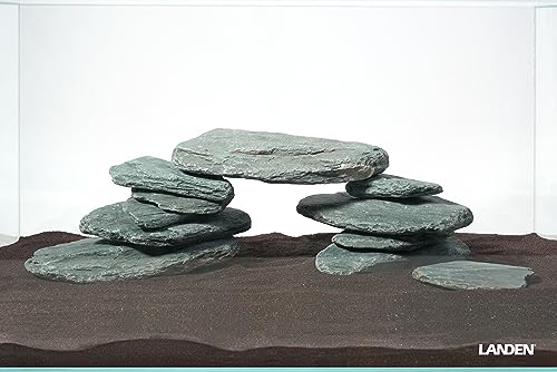 River Slate Stone Natural Aquascaping Rock 18lb Planted Aquarium | Flat layered texture; iwagumi and planted - size: 15 River Slate Stone(3-9 inches,18lbs)