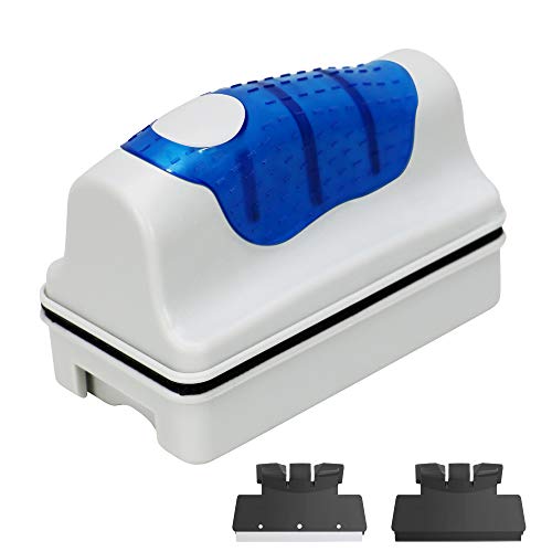 Jasonwell Magnetic Aquarium Fish Tank Glass Algae Glass Cleaner Scrubber Floating Clean Brush(L) - color: Blue, size: L