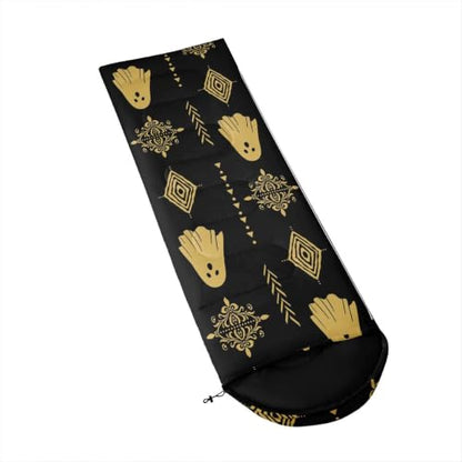 Erosebridal Sugar Skull Kids Sleeping Bag Southwestern Aztec Western Camping Blanket for Hiking Travel Hunting Sleep Bag - color: Black Yellow Gold 16