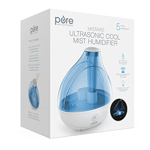 Pure Enrichment MistAire Ultrasonic Cool Mist Humidifier - Quiet Air Humidifier for Bedroom, Nursery, Office, & Indoor Plants - Lasts Up To 25 Hours - size: MistAire (Large)