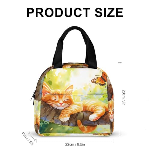 Sleepy Cat Lunch Bag for Women Men | Insulated Lunch Box Leakproof Food Meal Containers Reusable Foldable 6L Capacity Lunch Tote Bags for Work Picnic Travel - color: style-7