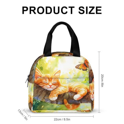 Sleepy Cat Lunch Bag for Women Men | Insulated Lunch Box Leakproof Food Meal Containers Reusable Foldable 6L Capacity Lunch Tote Bags for Work Picnic Travel - color: style-7