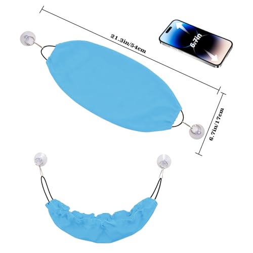 Gecko Tank Accessories, Reptile Hammock with Elastic Rope and Suction Cups, Terrarium Accessories for Crested Gecko, Leopard Gecko, Little Snake - color: Blue