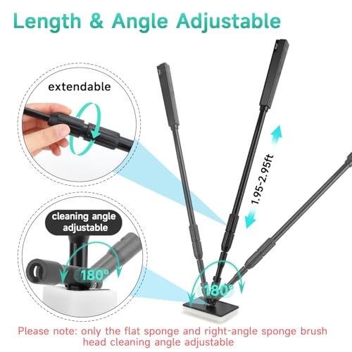 hygger 6-in-1 Aquarium Cleaning Tools, Multipurpose Fish Tank Cleaning Kit for 20-160 Gallon Tank with Telescopic Long Handle,6 Clean Heads - size: Medium