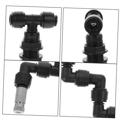 HANABASS 4pcs Reptile Mister Nozzles Misting System Garden Spray Head Tank Watering Tool - color: Blackx4pcs, size: 13.5X14X2CMx4pcs
