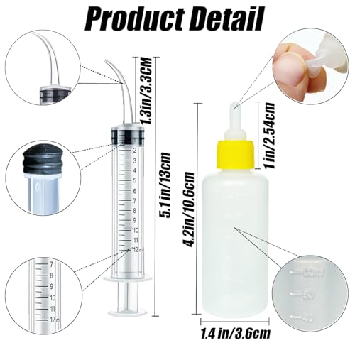 60ml Small Animal Nursing Bottle & 12ml Curved Syringe Feeder Set - for Kittens, Puppies, Hamsters, Chinchillas, Squirrels, Rabbits & Other Small Pets