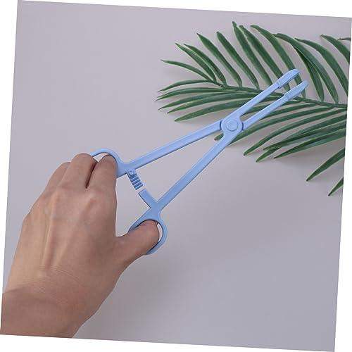 Mipcase 1pc Plastic Pet Stool Clamp for Easy -up of Reptile Bird and Animal Waste Material Scissors Design Handle for Convenience - color: Blue