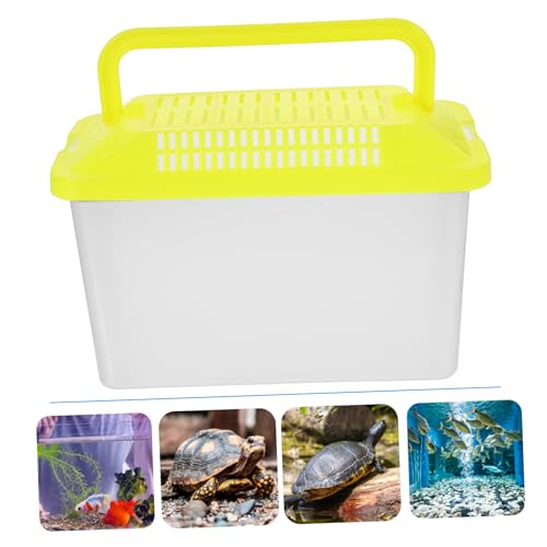 iplusmile Portable Handheld Aquarium for Turtles and Pets Transparent Fish Tank Lightweight for to and Transport Animals - size: 15x11cm