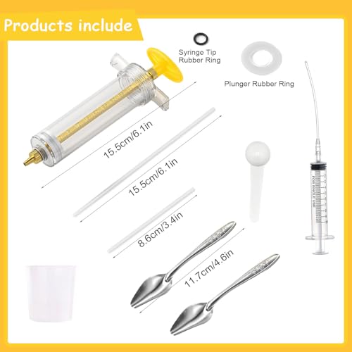 10 Pcs Bird Feeding Syringe Set, Bird Feeding Syringe,1.7 fl oz (50 mL) Hand Feeding Syringe for Birds, Parrot Syringe Feeder with Feeding Tubes & Spoon for Cockatiels, Parakeets & Budgies