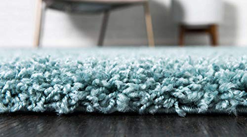Unique Loom Solid Shag Collection Area Rug (2' 2" x 3' 1" Rectangle, Light Slate Blue) - color: Light Slate Blue, size: 2'2" x 3'1" (Rectangular)