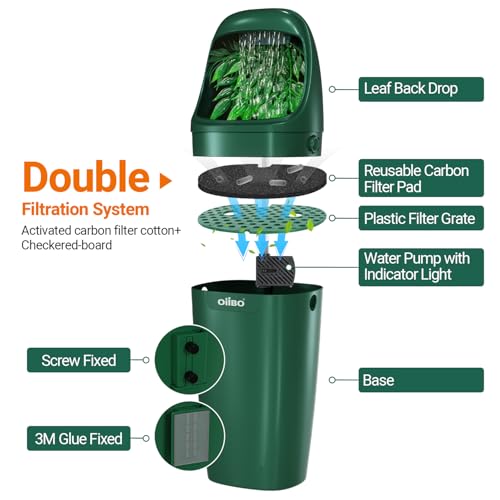Reptile Water Dispenser, Automatic Drinking Fountain Water Flow Adjustable Reptile Tank Waterfall for Lizard Bearded Dragon Chameleon, Ultra Quiet Amphibians Insects Terrarium Water Dripper