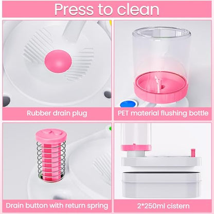 2026 Upgraded Paint Brush Cleaner Tool, Painting Station with Brush Washer for Kids, Acrylic Watercolor Paint Water Dispenser, Art Supplies Paintbrush Rinser for Artists (Pink) - style: White Pink