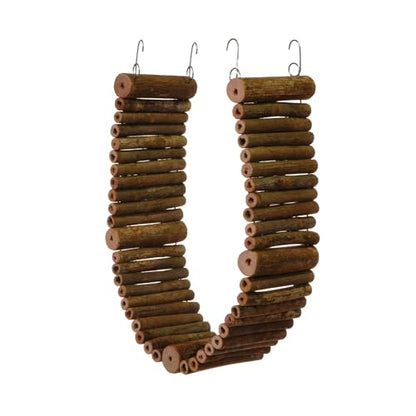 Prevue Pet Products Natural Large Wonder Walk Bird & Small Animal Ladder - Wooden Cage Accessories for Climbing, Exercise, Hanging Activity Bridge for Birds, Hamsters, Gerbils & Mice - size: Large