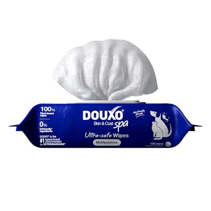 DOUXO SPA Dog Wipes for Paws, Butts, Tear Stains and Cleaning, 100 Wipes | Multi-Purpose for Coat and Paws, Leaves the Coat and Skin Refreshed, Skin-Friendly Formula, Can Also be Used for Cats
