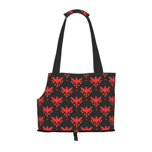 Small Pet Carrier Purse Bag, Phoenix Birds Tiled Print Shoulder Bag for Dogs Cats, Puppy Tote Travel Handbag - color: Phoenix Birds Tiled