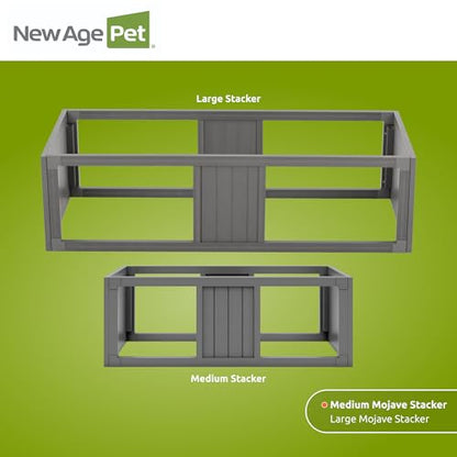 New Age Pet ECOFLEX Medium Grey Mojave Stacker for Reptile Habitats | 10 Year Limited Manufacturer's Warranty | Stackable Design, Accommodates Lighting Set-Up - color: Grey, size: Medium