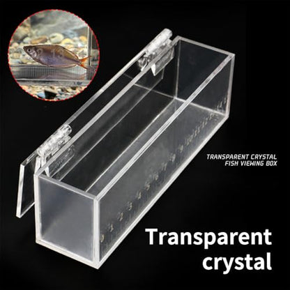Clear Acrylic Fry Incubator Case Hatching Box with Measurement Scale for Juvenile Isolation and Viewing Miniature Aquatic Species Tank 1 Pack - color: small