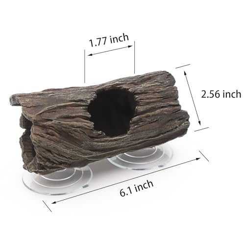 AQUA KT Reptile Tree Trunk Hideout Hollow Log Sleeping Cave for Arboreal Crested Leopard Gecko Lizard Climbing Toys Terrarium Decoration