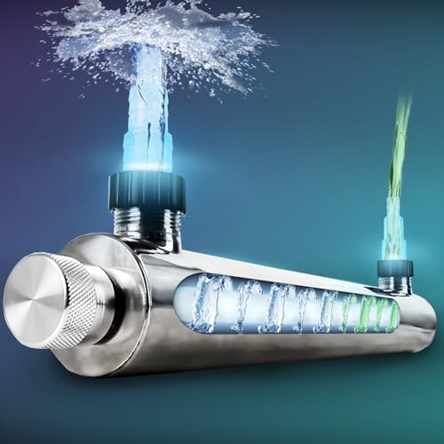 55W UV Light for Above Groud Pool Cold Plunge Aquarium Algae Control with UVC Bulb Stainless Steel Ultraviolet Green Water Machine Algae Remover for Pond - size: 55W Stainless Steel