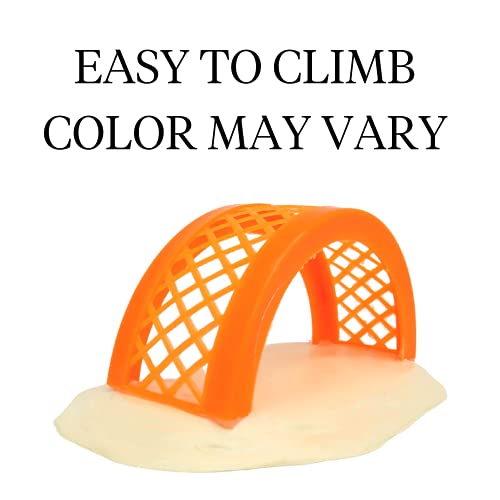 Needzo Plastic Colorful Bridge Toy for Hermit Crabs and Small Animals, Bridges for Reptile Cages, 3 x 6.5 Inches (Bridge with Base)