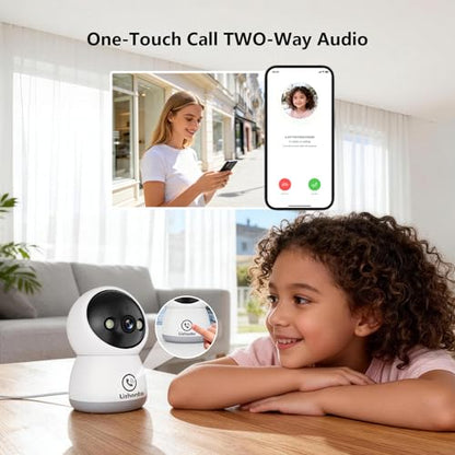 3MP WiFi Indoor Pet Security Camera | 360° Pan Tilt, 16GB Local Storage, Plug-In Wired Power | Color Night Vision, Motion Detection for Baby, Pets, Home
