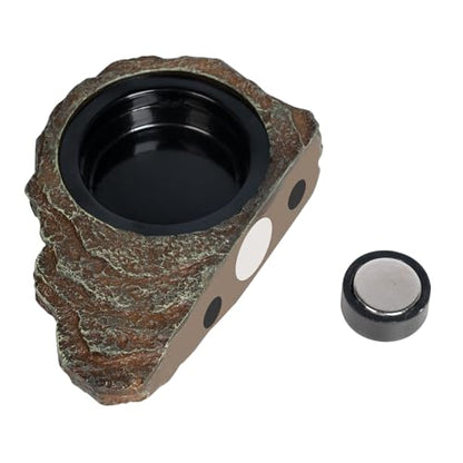 Magnetic Gecko Feeding Ledge, Reptile Food Dish with 3PCS Feeding Cups Crested Gecko Feeder Ledge Water Bowl for Lizard Chameleon Bearded Dragon Tank Accessories - size: Small