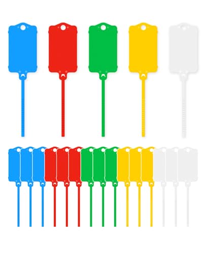 200PCS Plastic Tags with Zip Tie for Labeling, 2.56 x 1.49in Waterproof Label Tags