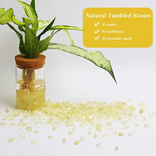 QICQDRAM Polished Gem Stones Rocks Citrine Crystals Chips Bulk Natural 1LB | Small Tumbled Stones Crystal Chips Bulk for Healing Crystals Fish Tank Gravel Vase Filler (405g/14.28oz) - color: Citrine