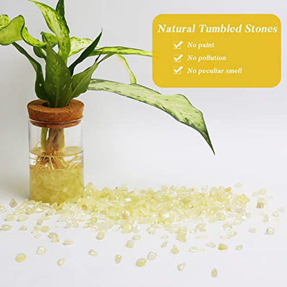 QICQDRAM Polished Gem Stones Rocks Citrine Crystals Chips Bulk Natural 1LB | Small Tumbled Stones Crystal Chips Bulk for Healing Crystals Fish Tank Gravel Vase Filler (405g/14.28oz) - color: Citrine