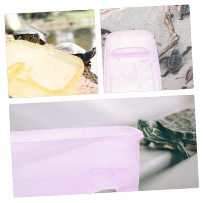4pcs Turtle Tank Aquarium with Platform Plastic Reptile Habitat for Turtles Crabs Amphibians Convenient Cleaning and Multi-use Design