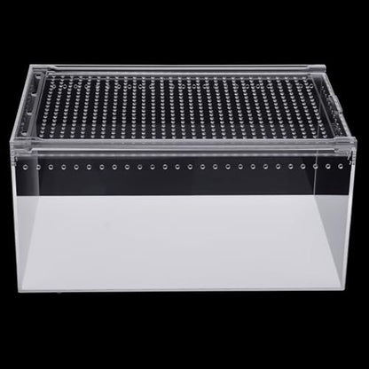 Reptile Terrarium, 12 x 8 x 6 Inch Acrylic Reptile Pet Breeding Cage with Magnetic Door, Multifunctional Clear Reptile Tank, Amphibians Feeding Box for Horned Frog, Scorpion, Spider, Snake