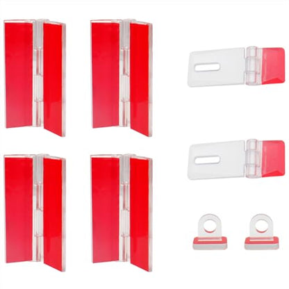 6PCS Self Adhesive Acrylic Hinge and Latch Buckles Small Transparent Piano Hinge for DIY Clear Containers and Aquarium Lid