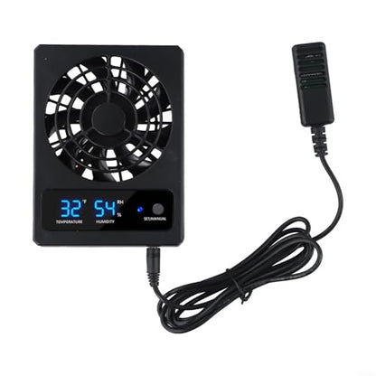 Reptile Enclosure Ventilation Fan, Automatic Humidity Control & Quiet Air-Circulation For Rainforest Terrarium, Smart Cooling System With Display(Fahrenheit) - color: Fahrenheit