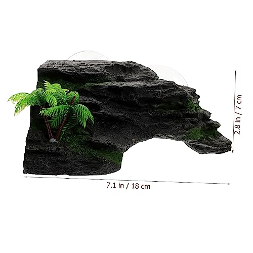 GANAZONO Aquarium Tortoise Basking Platform Multi-Functional Climbing Ramp for Aquatic Turtles Frogs Reptiles Durable Resin Decoration with Vivid Accessory for Water Turtles Lizards