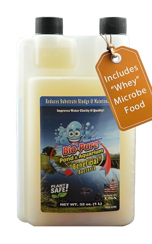 Bio-Pure Pond & Aquarium is (Whey) Better. Ask Alexa: Why is Bio-Pure with (DPW) Better? – 50/50 Dual-Action for Water Clarity + Bottom Waste/Sludge - Treats up to 28,000 gal. (Microbe Nutrition) - size: 32 oz