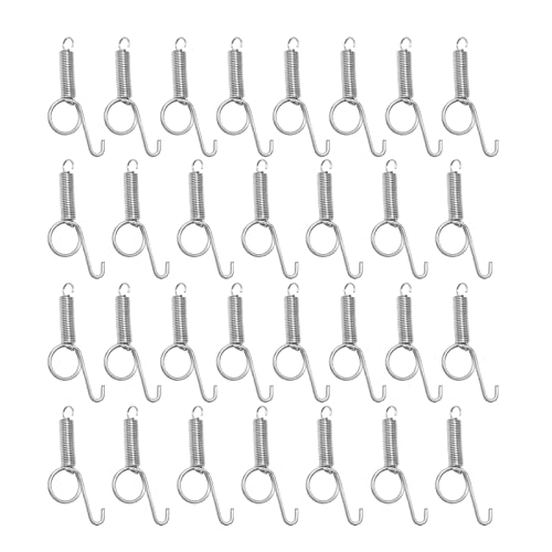Anxingo 30 Pcs Spring Cage Latch Door Spring Hook Metal Finger for Fixing Rabbit, Dog, Cat, Birds,Rodents, Guinea Pig, Hamster, Parrot Hedgehog Cage Door