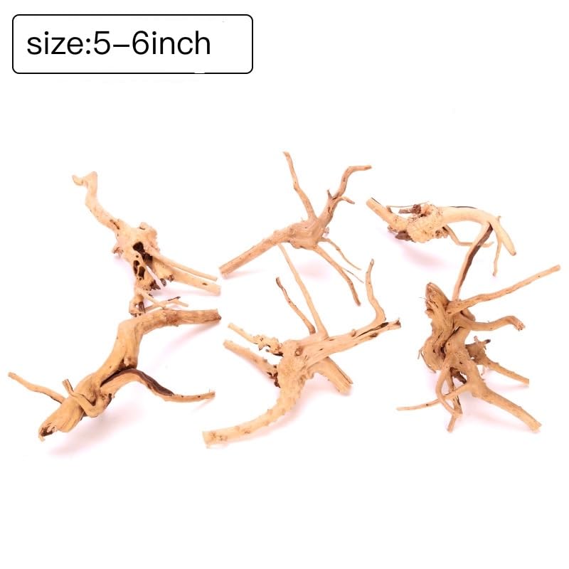 YZHZOM 8pcs Natural Small Spiderwood Driftwood for Aquarium Decor Aquarium Driftwood Freshwater Reptile Driftwood Aquarium spiderwood (spiderwood 5-6inch 8pcs)