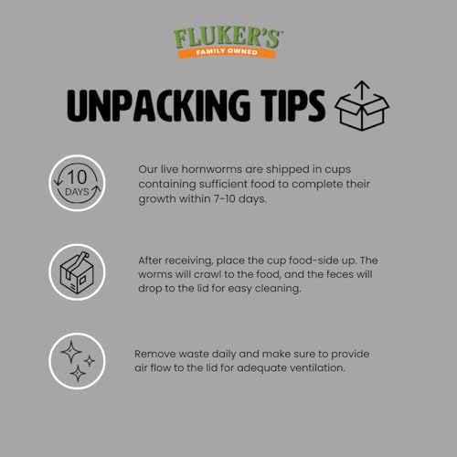 Fluker's Hornworms 24 Count - Reptile and Chicken Food - size: 24 Count (Pack of 1)