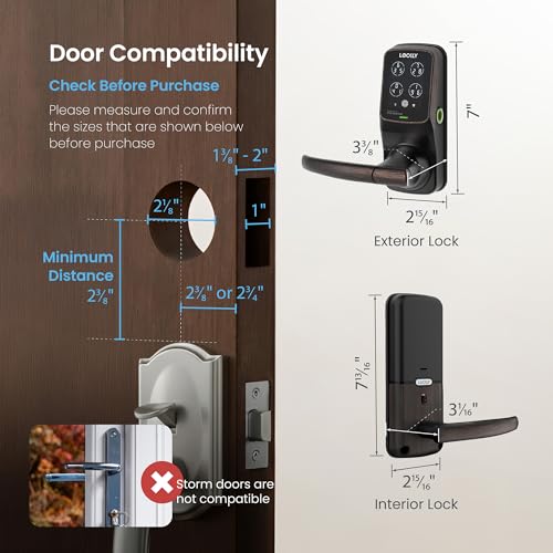 Lockly Secure Pro Wi-Fi Smart Lock with Handle | Keypad Keyless Entry Door Lock with Fingerprint,App Remote Control, Works with Alexa and Google, Auto Lock - color: Venetian Bronze