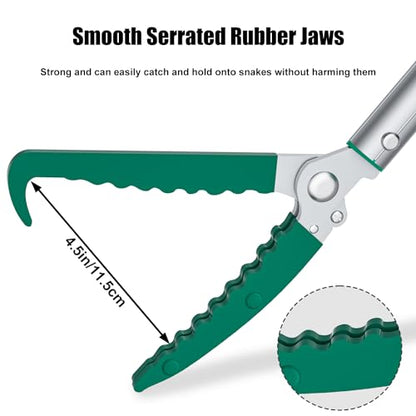 92" Extendable Snake Grabber Reptile Tongs Rattle Snake Catcher | Wide Jaw Handling Tool with Lock and Comfortable Grip - size: 92 inch