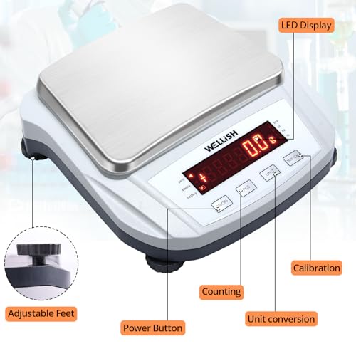 Lab Scale 5000g/0.1g High Precision Digital Scale Analytical Balance Electronic Scale for Kitchen Lab Weighing - style: 5000g x 0.1g WITHOUT weight