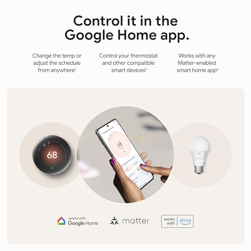 Google Nest Learning Thermostat (4th Gen, 2024) with Nest Temperature Sensor - Energy Saving Smart Thermostat - Compatible with Alexa, Apple HomeKit and Google Home App - Polished Gold - color: Polished Gold