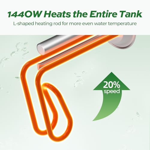 FOGATTI Mini Tank Water Heater Electric, 8 Gallon Point of Use Hot Water Solution for Under Sink 110V 120V - size: 8 Gal