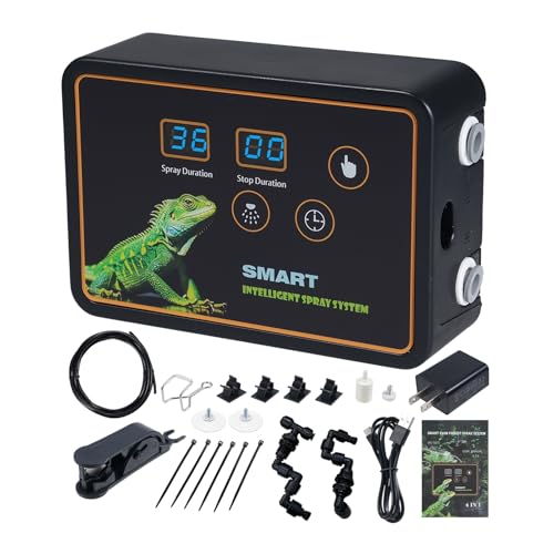 Smart Reptile Misting System Efficient Spray Nozzles Adjustable Hook Timed Spray for Tank Lizard Snake Plant (US plug)