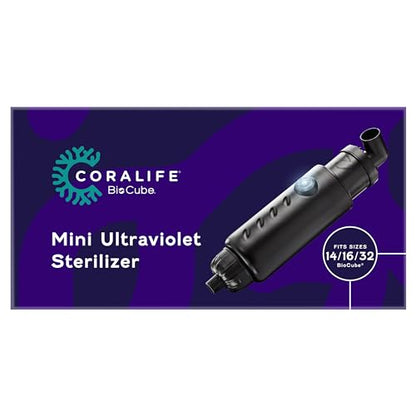 Coralife Aquarium Fish Tank Marine Salt Water Turbo-Twist UV Sterilizer, Mini, For BioCubes
