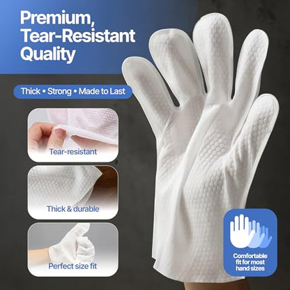 Pet Cleaning Glove Wipes for Dogs & Cats - Hypoallergenic Coconut Infused No-Rinse Dog Washing Gloves - Deodorizing Grooming Mitts - Puppy and Cat Cleaning Wipes - 20 Count